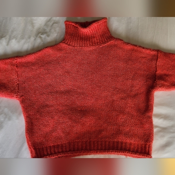 Anthropologie Cropped Knit XS Alpaca/Wool Blend Turtleneck Sweater - Picture 6 of 10